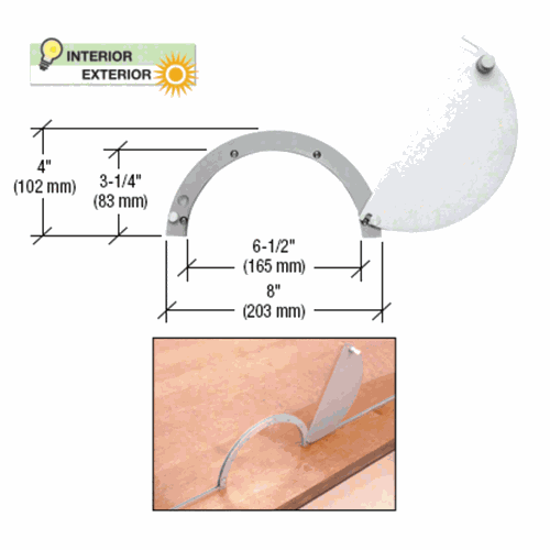 CRL 720A Satin Anodized Semicircular Ticket Window, 6.5