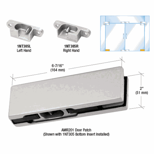 CRL PH11ERBS Brushed Stainless RH European Bottom Door Patch Fitting