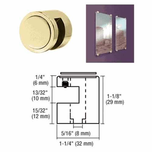 CRL EG38BR Brass Edge Grip for 3/8
