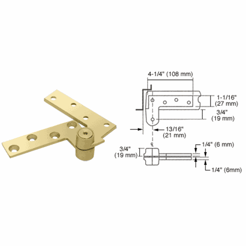 CRL R180PB Rixson Polished Brass 3/4