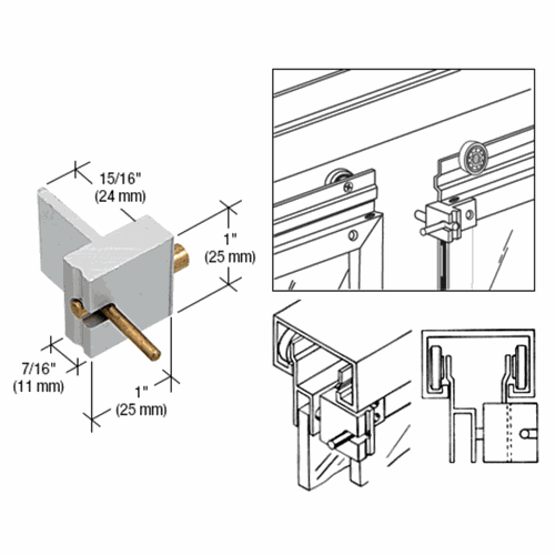 CRL D52A Satin Anodized Spring-Loaded Catch for Pass-Thru Windows