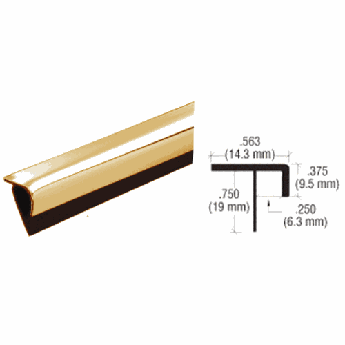 CRL PRT125BR Brass Plastic Reflective Outside Corner Trim