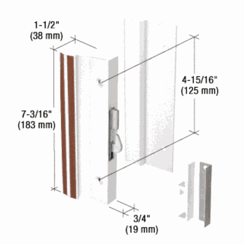 CRL C1203 White Hook-Style Surface Mount Handle, 4-15/16