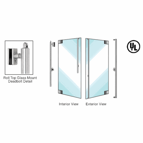 CRL DBR170F3G1BS Blumcraft Brushed Stainless Right Hand Reverse Roll Top Glass Mount Deadbolt