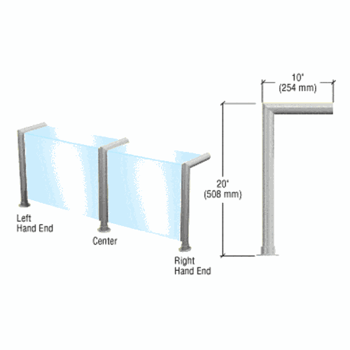 CRL SG900BS Brushed Stainless Elegant Series Left Hand End Post Sneeze Guard