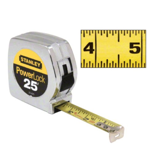 CRL ST33425 Stanley PowerLock II 25' Tape Measure, 1