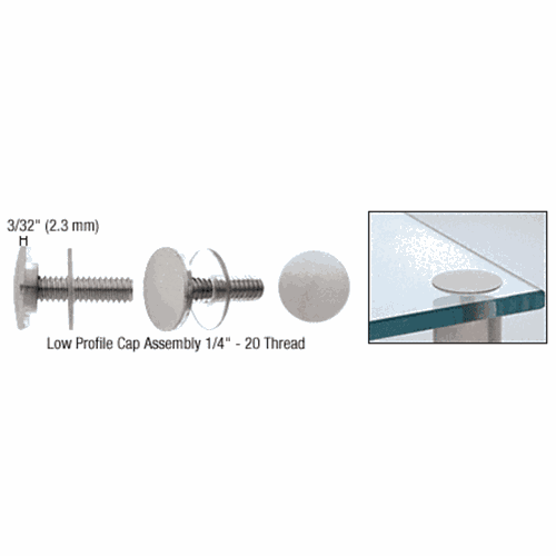 CRL LPC34BS Brushed Stainless Low Profile Cap for 3/4