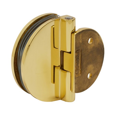 CRL EH186 Polished Brass Half Round Light Duty Shower Door Hinge