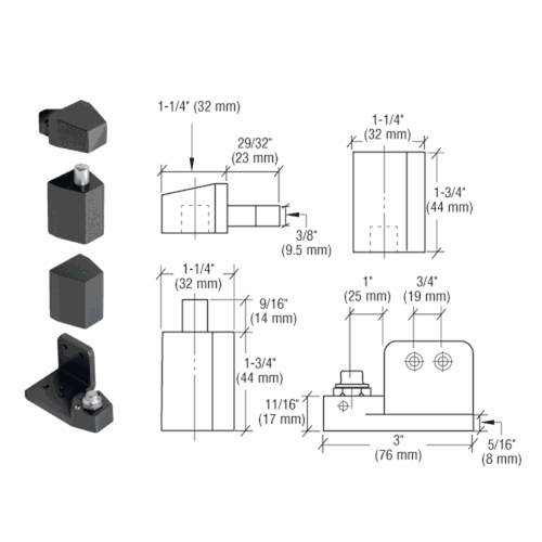 CRL 0P25LHDU Jackson Dark Bronze 3/4