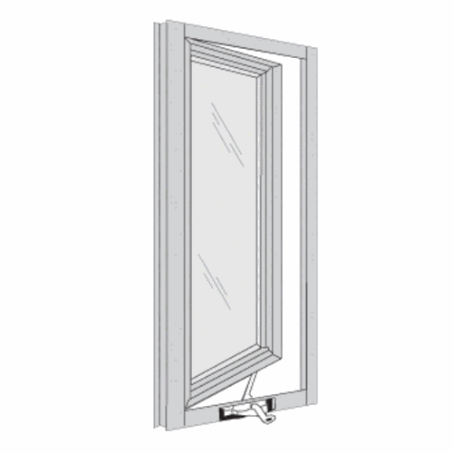 CRL TV30652 U.S. Aluminum White KYNAR 7300 Series Out-Swing Casement Window, 1