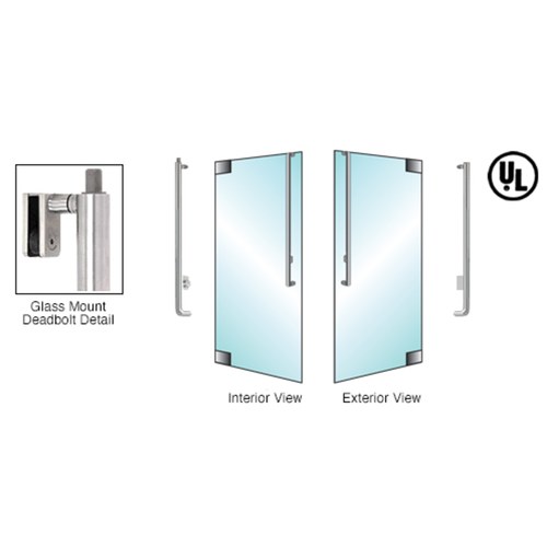 CRL DB160J3G1BS Blumcraft Brushed Stainless Right-Hand Reverse Glass Mount Deadbolt Handle