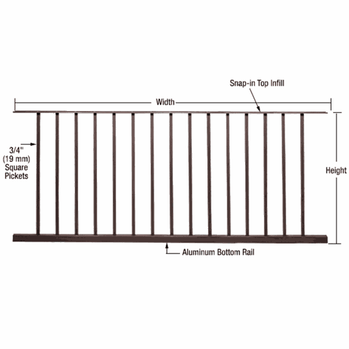 CRL P7248BRZ Matte Bronze Picket Panel, 72