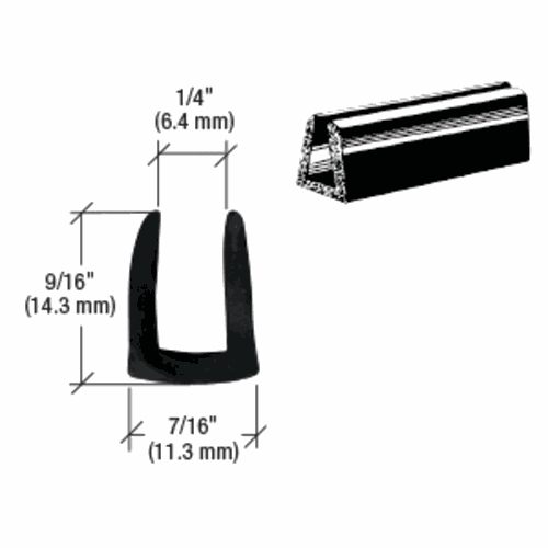 CRL AV816 Rubber Glazing Channel for 1/4