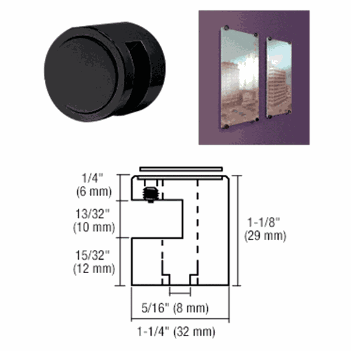 CRL EG38MBL Matte Black Edge Grip for 3/8