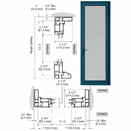CRL TD91571L0 U.S. Aluminum KYNAR 900 Custom Terrace Door Hinged Left Swing Out