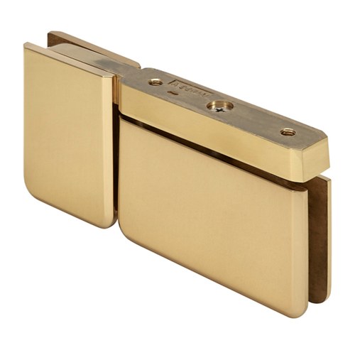 CRL SRPPH07SB Satin Brass Senior Prima Pivot Hinge with U-Clamp, Top/Bottom Mount