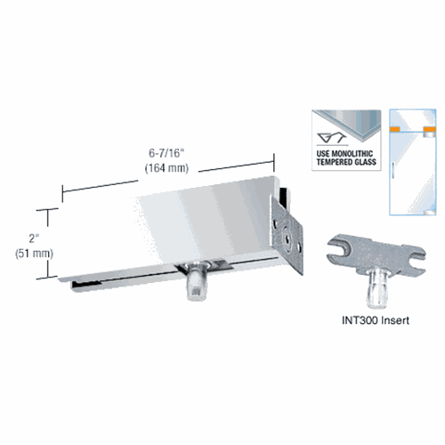 CRL PH34PS Polished Stainless Wall-Mounted Transom Patch with 1NT300 Insert