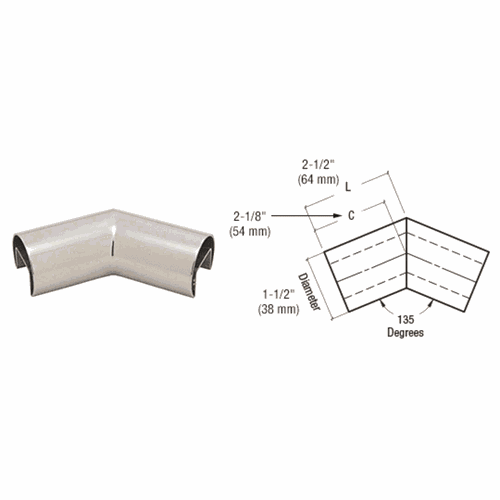 CRL GRRF15H3PS 316 Polished Stainless Steel 1.5