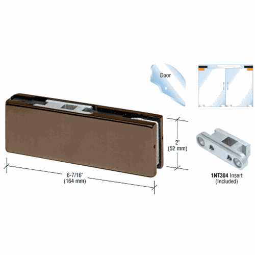 CRL PH20BDU Dark Bronze Top Door Patch Fitting with 1NT304 Insert