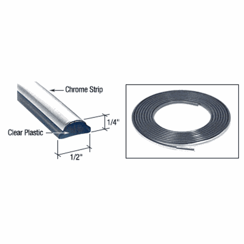 CRL WLS848 Chrome Locking Strip for 73-90 Chevy/GMC Truck Windshield - 16' Roll