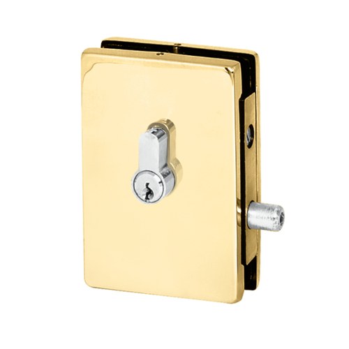 CRL EUR681BR Polished Brass EUR Series Center Patch Lock