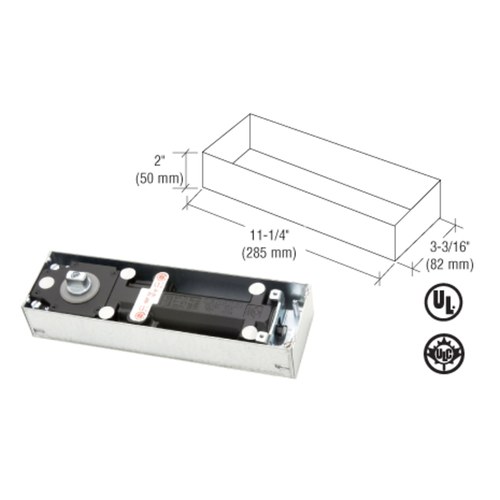 CRL BTS75VBF90H0 Dormakaba BTS75VBF Adjustable Floor-Mounted Door Closer, Size 1-4