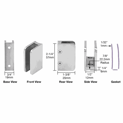 CRL SA87PS Polished Stainless Steel 3/8