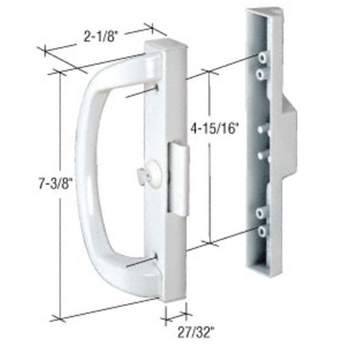 CRL C1263 White Diecast Handle Set, 4-15/16