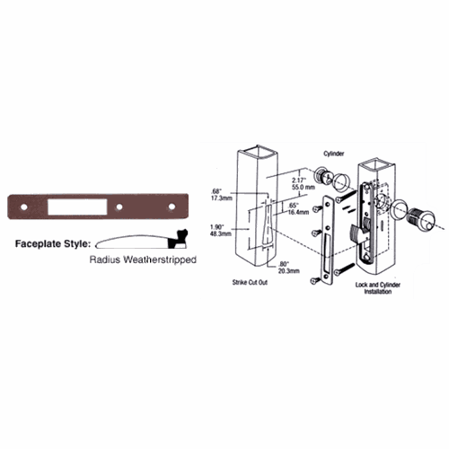 CRL DL2133DU Dark Bronze Radius Weatherstrip Faceplate for DL2130 Deadlocks