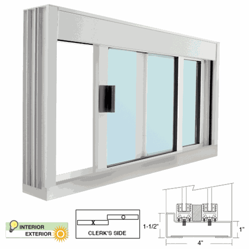 CRL DW4836SX0GA DW Deluxe Service Window with S.S. Step-Sill - Standard Size
