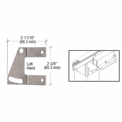 CRL CB350L Adjustable Left-Hand Top Rail Fastening Plate