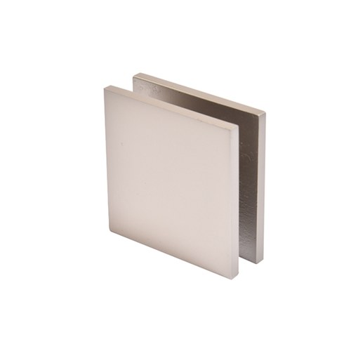 CRL SCU4SN Satin Nickel Square Hole-in-Glass Fixed Panel U-Clamp