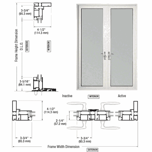 CRL PL92252P0 U.S. Aluminum KYNAR 925 White Patio Door Pivot Hinge Pair