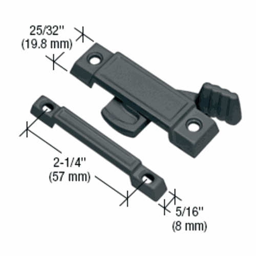 CRL F2532 Black Window Sash Lock with 2.25