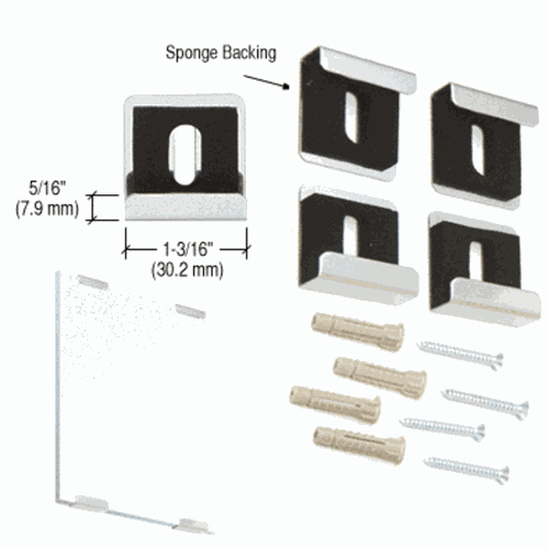 CRL 3061501 Brite Chrome Quartet Mirror Clip Set