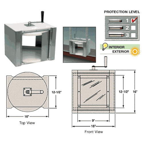CRL RSVW1 Brushed Stainless Rotary Server with Vision Panel