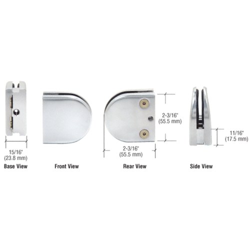 CRL AGC38SC Satin Chrome Adjustable Glass Clamp