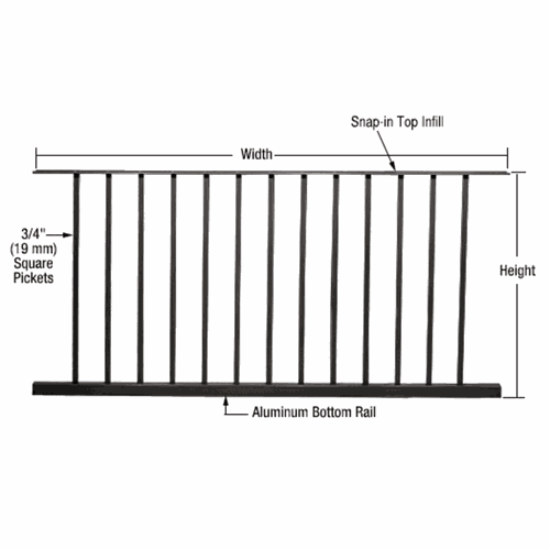 CRL P6036BL Matte Black Picket Panel 60