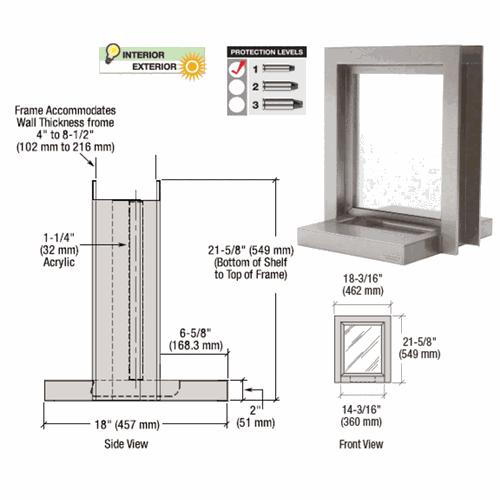 CRL SW101N Night Service Window
