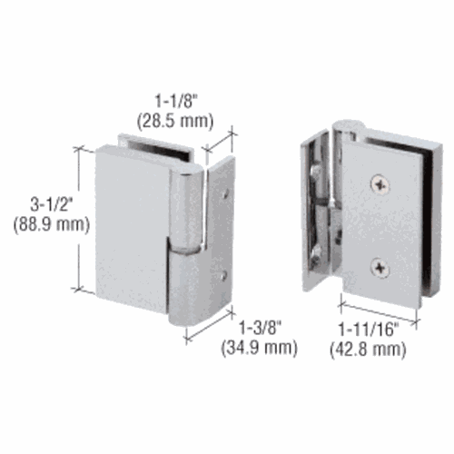 CRL GH037LBS 316 Brushed Stainless Left-Hand Wall-to-Glass Gate Hinge