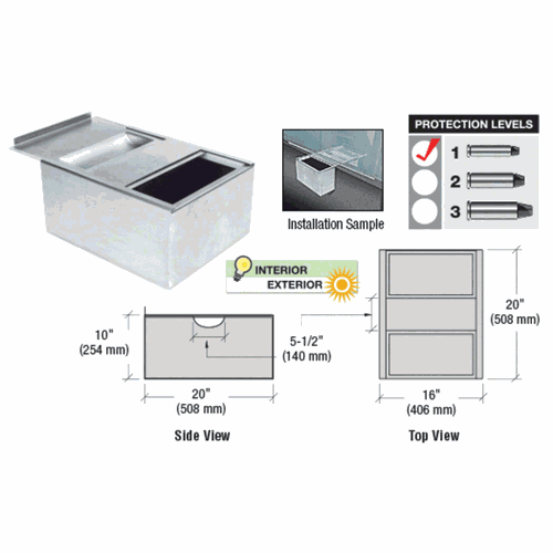 CRL ST1620 Brushed Stainless Sliding Deal Drawer Pass-Thru Bin