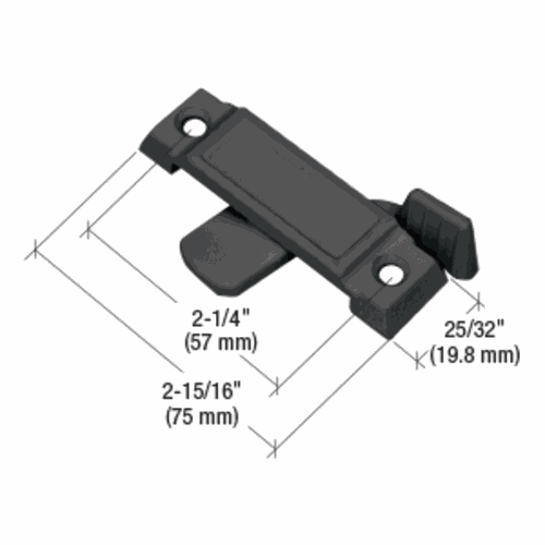 CRL F2591 Black Sliding Window Lock, 2-1/4