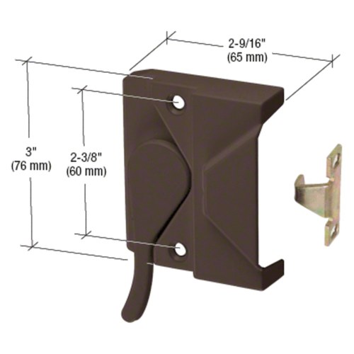 CRL H3573 Bronze Right-Hand Casement Window Lock with 2-3/8