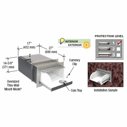 CRL TD1727TW Oversize Thru-Wall Transaction Drawer