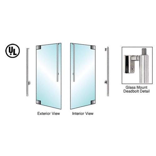 CRL DB170JS4G1BS Blumcraft Brushed Stainless Left Hand Reverse Glass Mount Deadbolt Handle