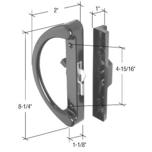 CRL C1252 Black Surface Mount Handle Set, 4-15/16
