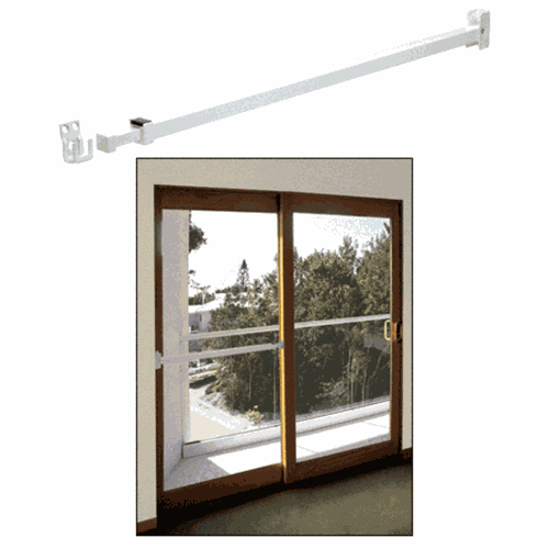 CRL U9921 Telescoping Security Bar Lock for Sliding Glass Doors - White