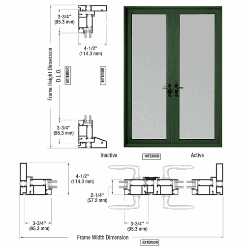 CRL TD92571P0 U.S. Aluminum KYNAR 900 Terrace Door Pair - Swing Out