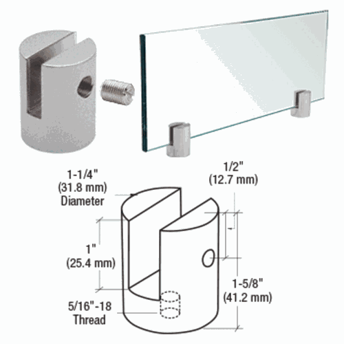 CRL SM14SC Satin Chrome Standoff for 1/4