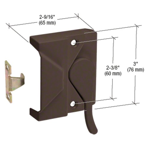 CRL H3572 Bronze Left-Hand Casement Window Lock, 2-3/8